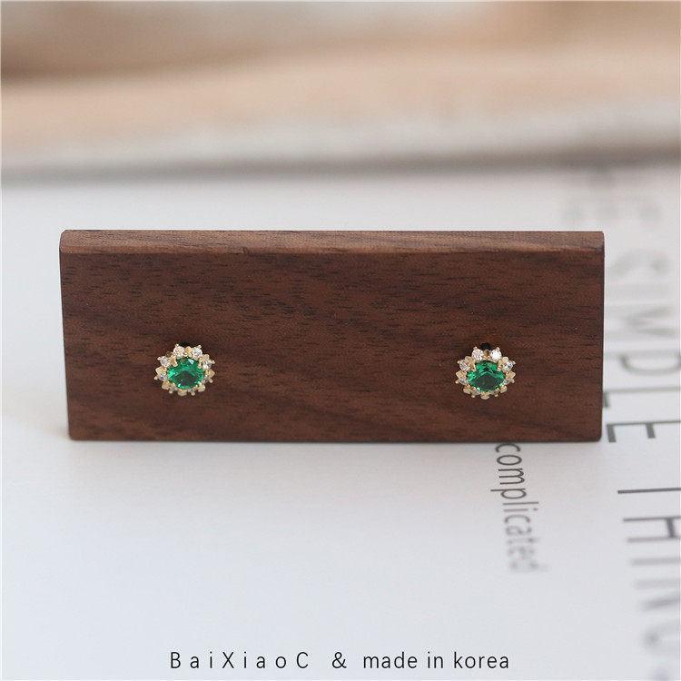 小c进口璀璨花边圆形锆钻金耳环