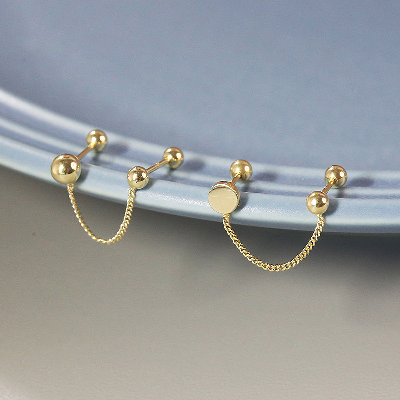 耳饰耳钉金耳环韩国进口K金