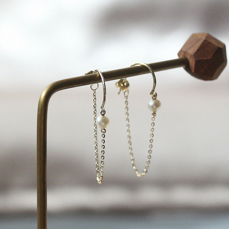 韩国黄金金耳环长耳线吊坠耳钉