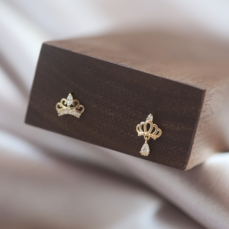 白小c韩国进口k黄金水滴吊坠耳钉