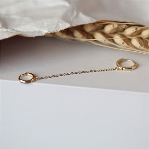 白小c韩国进口黄金双洞链条连线