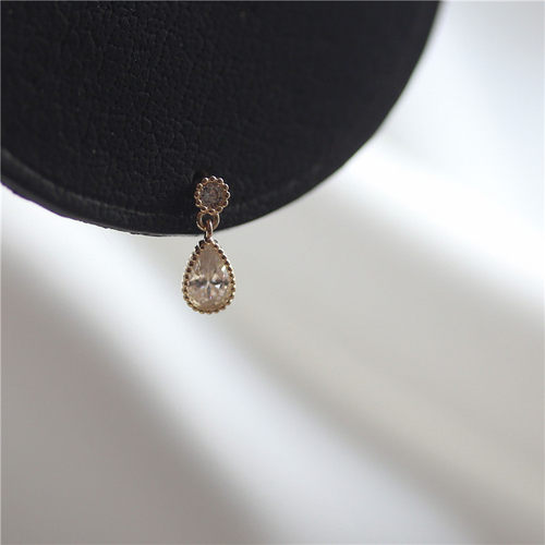 小c进口10k花边吊坠水滴金耳环