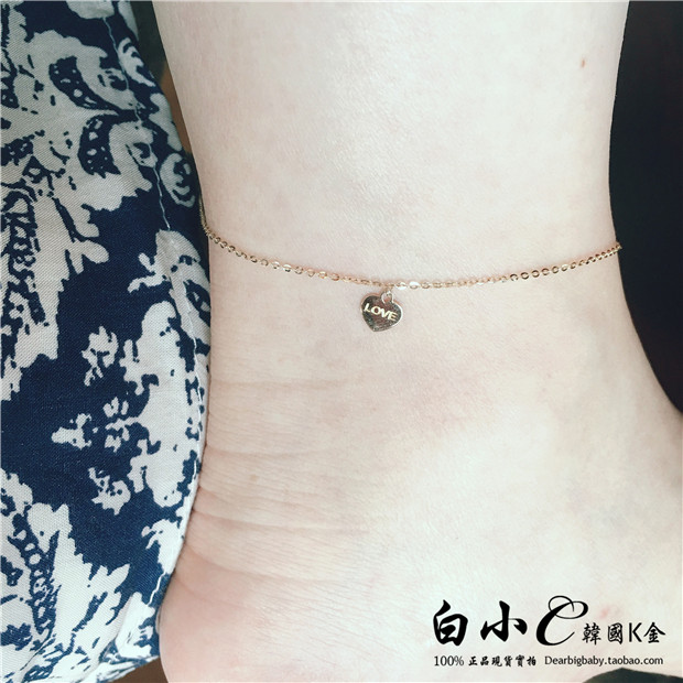 脚链K链韩国进口K金素金