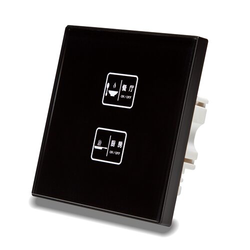 艾酷智能2路触摸墙壁开关钢化玻璃开关面板433RS485 WiFi ZigBee