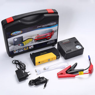 工厂汽车应急启动电源 12V car jump starter 带打气泵移动充电宝