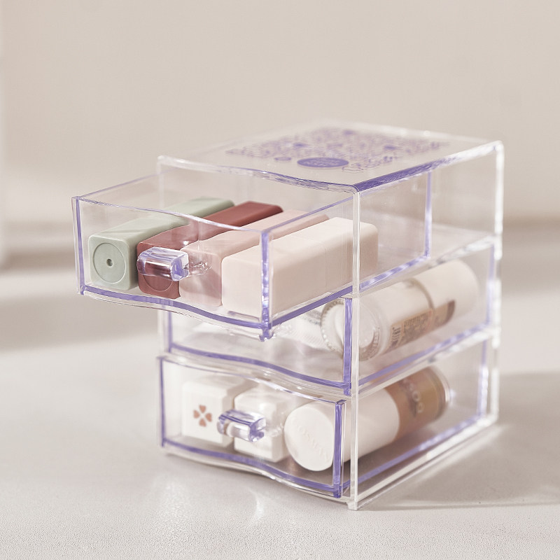 米木全透明迷你日式风抽屉盒