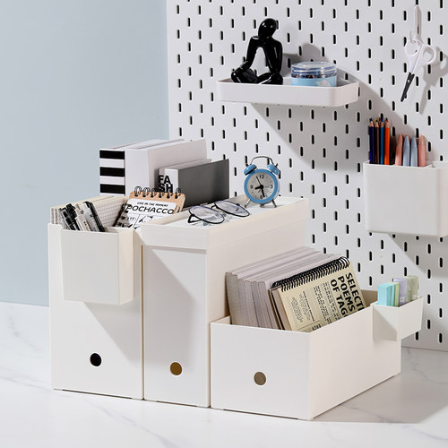 米木桌面可叠放收纳盒白色