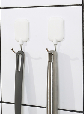 KM.207.日式白色系挂钩贴壁粘钩厨房浴室多用挂钩衣钩 3只 米木