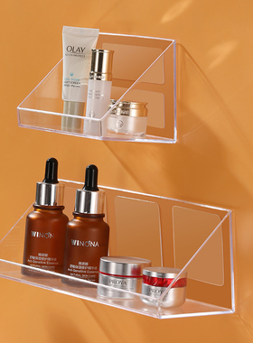 透明置物架镜柜收纳盒斜口置物架可置地可挂壁双用整理篮.4944