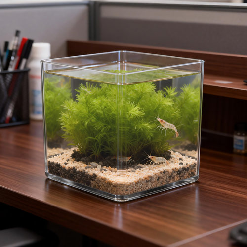 观赏虾专用缸办公桌面书房客厅宿舍极火虾樱花虾黑虎虾苏虾方缸