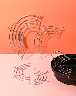 半圆形沥油架锅用304不锈钢多用蒸架炸天妇罗晾架油炸滴油架 米木