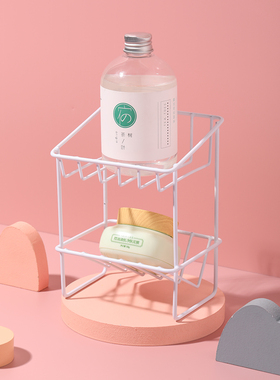 迷你双层铁架置物架卫生间台面置地式皂架香皂收纳架沥水架子2167