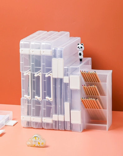 Япония KM.6318. Принесите портативную кассовую кассовую кассовую кассу A4 Прозрачная пластиковая коробка сортировки данных сортировки данных