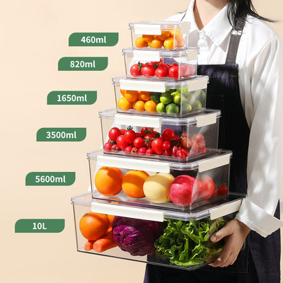 米木厨房冰箱密封收纳盒透明保鲜