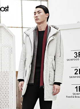 most漠士男装羽绒服男士冬季新款连帽中长款外套S84120024