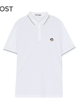 MOST/男装商务休闲小熊白色polo衫男短袖夏纯棉翻领t恤C205106082