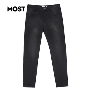 MOST男装秋新款黑色牛仔长裤潮流直筒裤休闲裤子C107203021