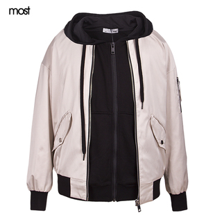 most漠士男装春季新款夹克棒球领夹克衫修身外套潮流