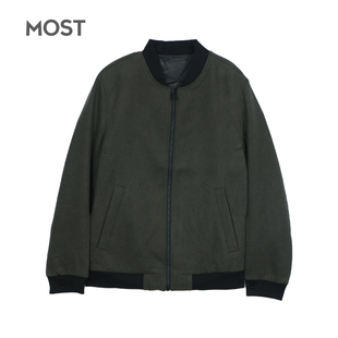 MOST/漠士男士秋冬季立领拉链茄克绿色休闲潮流上衣外套S84104104