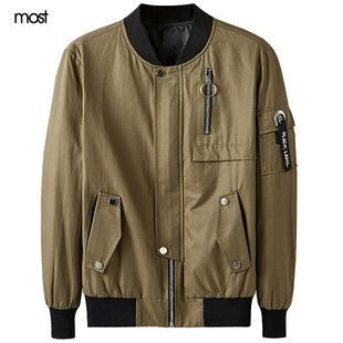 most漠士秋季新款夹克男韩版潮流飞行员棒球服男士外套