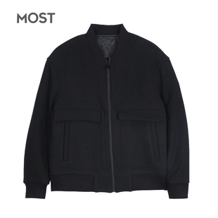 MOST/漠士秋冬季男士休闲茄克黑色羊毛工装夹克上衣S84104101