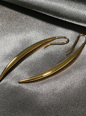 欧美ins高级冷淡风个性极简约夸张长款耳环女线条设计感耳饰TARA