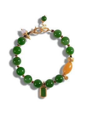 S925天然手串工厂蜜蜡金和田18