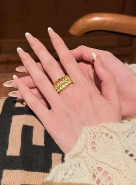 5D足金999点钻黄金戒指