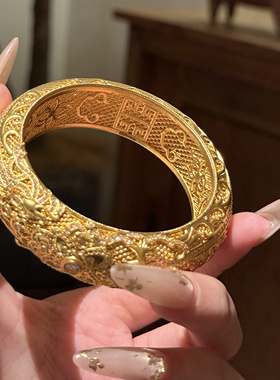 足金999点钻5D人生四美手镯