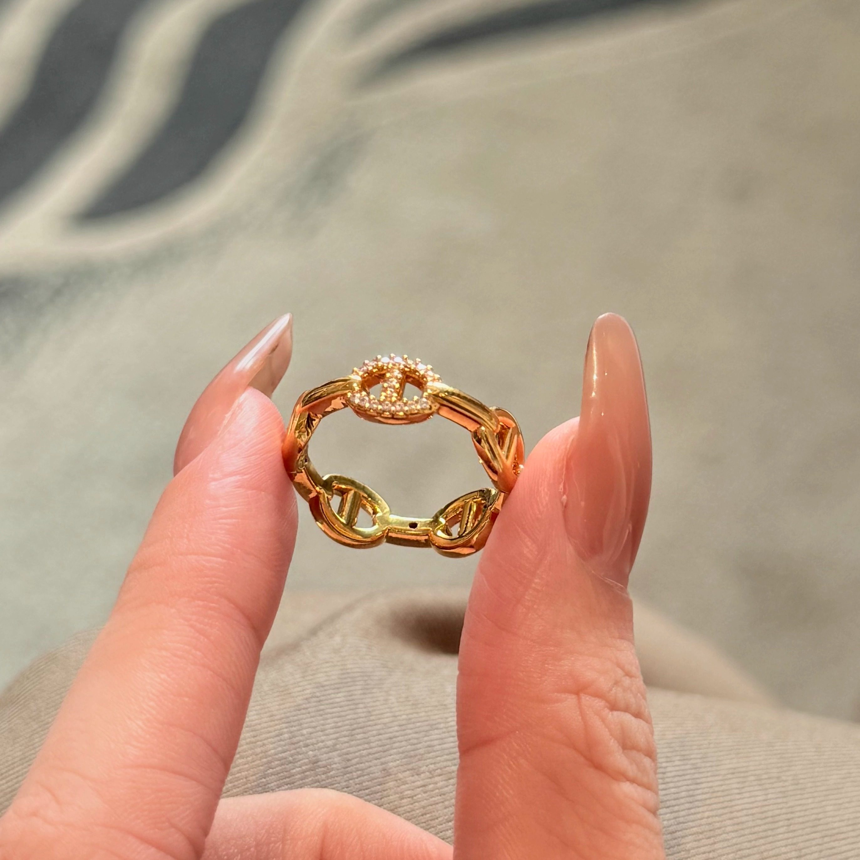 5D无氢工艺999足金镶钻猪鼻子黄金戒指固口8-23圈口简约ins风女,黄金,手饰,淘宝优惠券,粉丝福利购,淘宝优惠卷