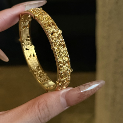 足金999点钻喜鹊登梅手镯