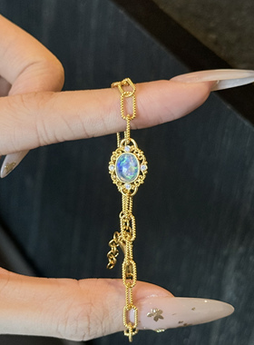 足金999水贝黄金炫彩花丝手工链