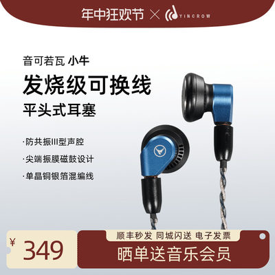 可换线平头式耳塞音可若瓦HiFi