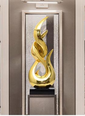 招财轻奢抽象雕塑摆件酒店大堂客厅创意大型落地售楼处装饰艺术品