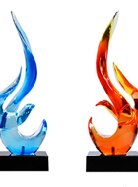 玄关招财轻奢雕塑摆件酒店大堂客厅创意美陈装置售楼处装饰艺术品