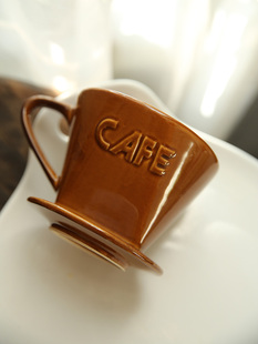 实物很美 。一见钟情复古焦糖蜜糖色手冲咖啡陶瓷过滤杯扇形102款