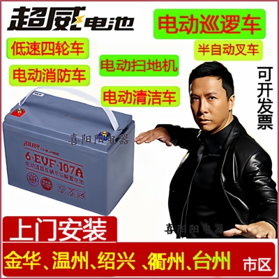 巡逻车叉车超威电瓶100AH洗地机