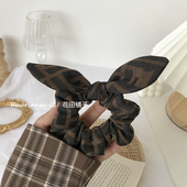 网红anna娜娜字母f蝴蝶结大肠发圈发绳vintage复古兔耳朵老花头饰