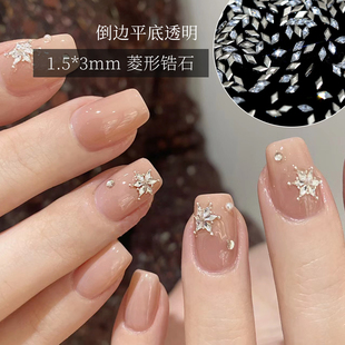 超闪白色菱形平底锆石火彩倒边网红爆款 迷你轻奢雪花填缝钻100颗