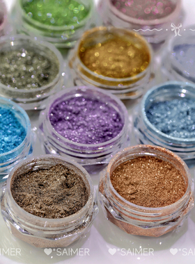 夏季薄荷曼波魔镜粉美甲超亮低饱和少女感新款香槟金银12色镜面粉