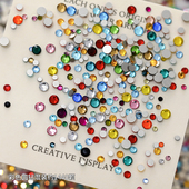 1440颗美甲银底小圆钻混装 迷你平底钻不掉底彩色异形钻指甲饰品