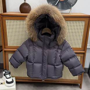 【糖糖妈】巨厚白鸭绒冬季新品儿童帅气羽绒服连帽毛领外套加厚