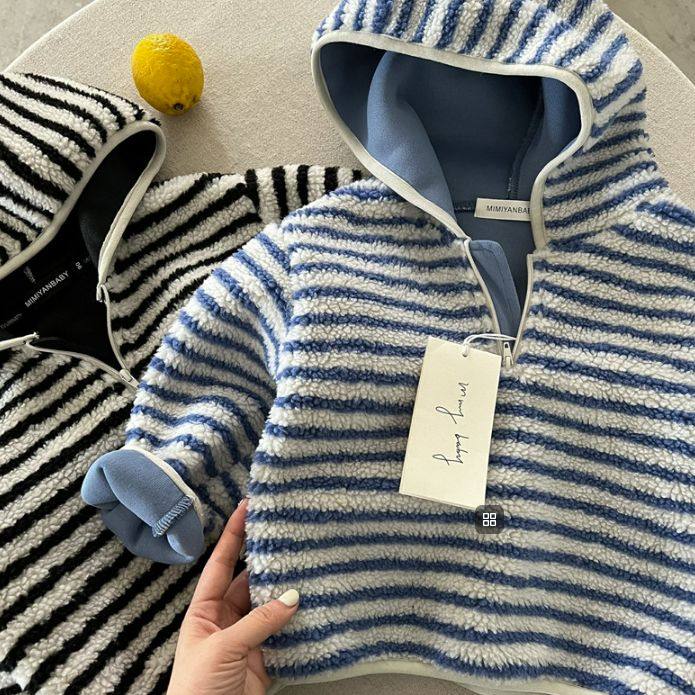 儿童卫衣2026冬季新品男女童条纹连帽卫衣宝宝外套潮,童装/婴儿装/亲子装,卫衣/绒衫,淘宝优惠券,粉丝福利购,淘宝优惠卷