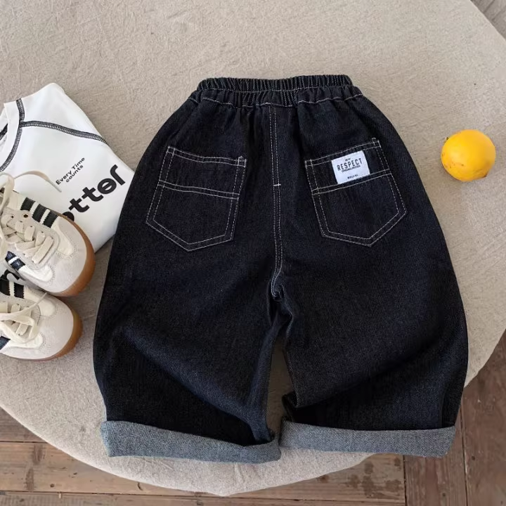 儿童牛仔裤男直筒裤女洋气