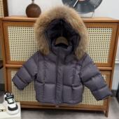 儿童帅气羽绒服连帽毛领外套加厚 新品 糖糖妈 巨厚白鸭绒冬季