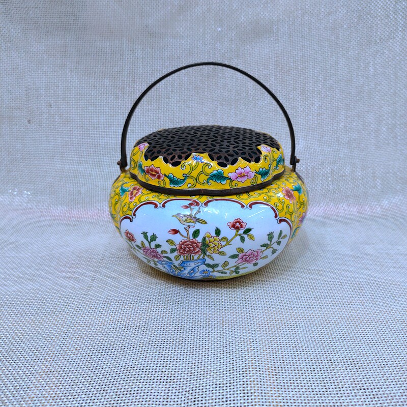 北京特色工艺品画珐琅仿古铜香炉手炉景泰蓝大号香篆古风家居装饰