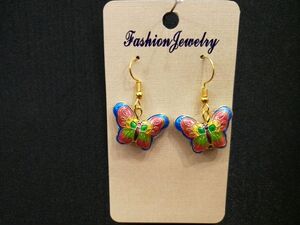 民族风耳环 个性特色百搭气质简约吊坠耳饰 女复古珐琅景泰蓝耳坠