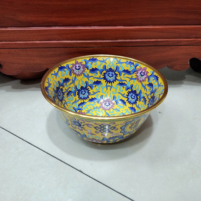 北京特色工艺品景泰蓝大碗珐琅八宝碗摆件家居礼品万寿无疆碗礼物