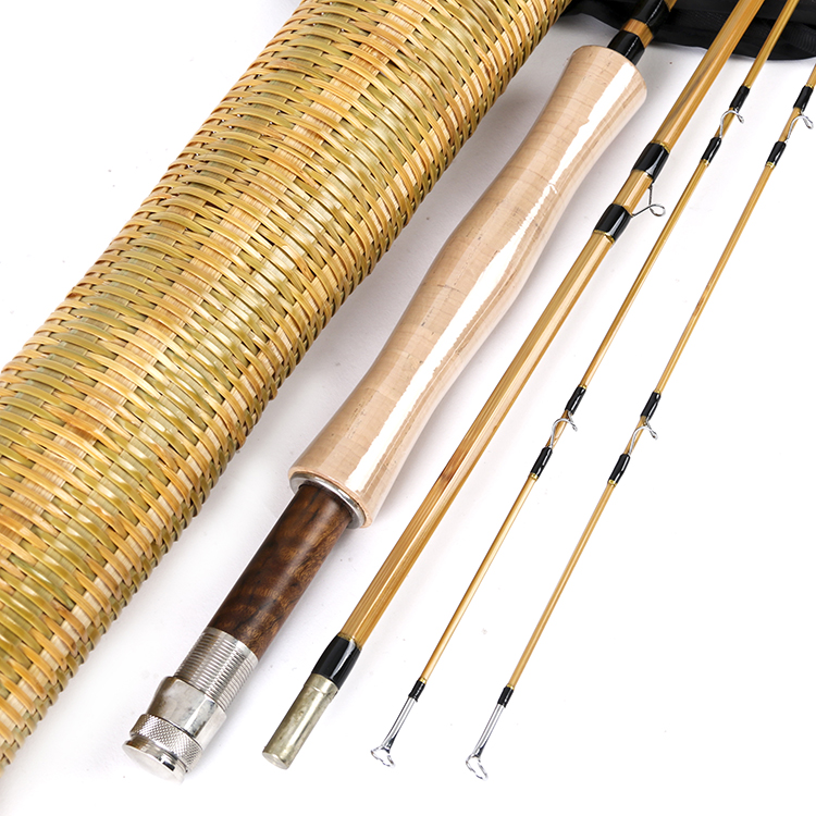 双稍竹竿 9号三节竿 5号两节杆 Bamboo 带竹筒飞钓竿