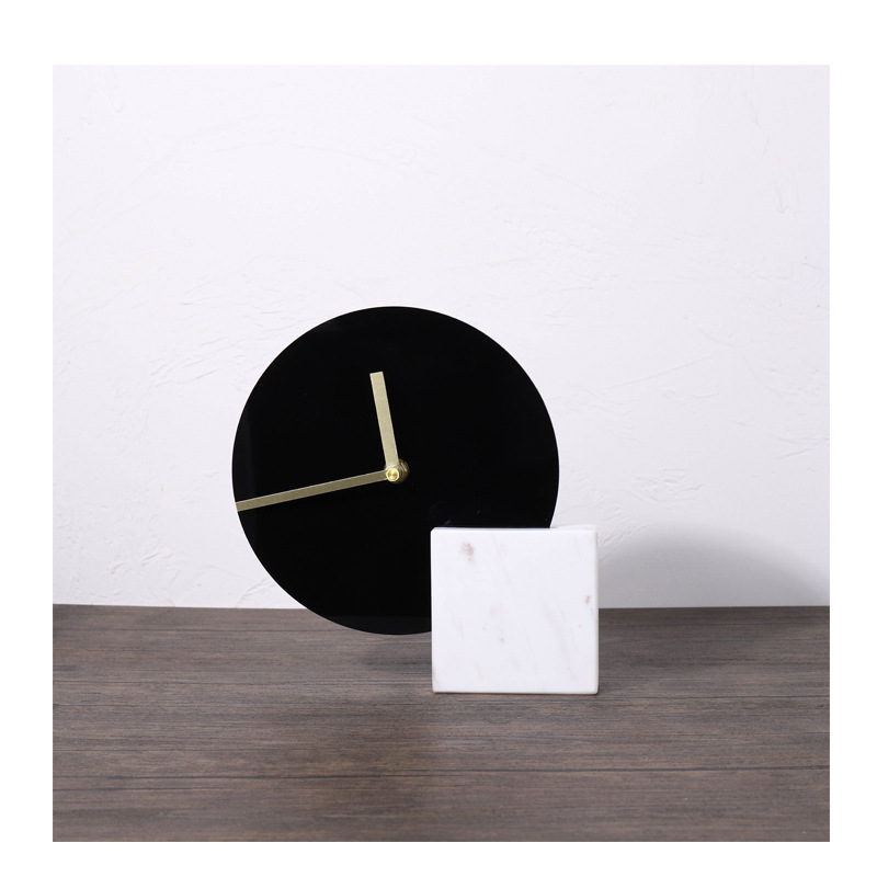 样板间书房书架柜创意装饰摆设书桌小摆件床头柜时钟轻奢极简摆件